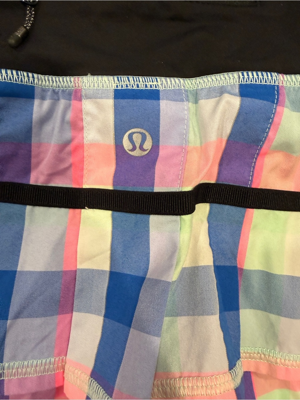 Lululemon Pace Setter Skirt Pop Plaid Pleated Tennis Running Skort Size US 4 - Picture 5 of 6